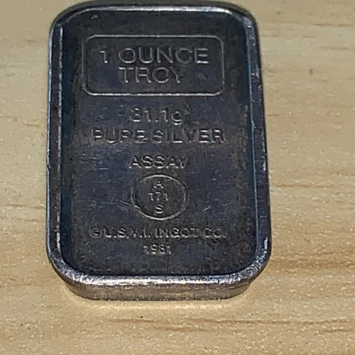 G. M. Lingot Co. 1981 1 oz Troy .999 Silver Bullion Bar Pure Silver Collectible