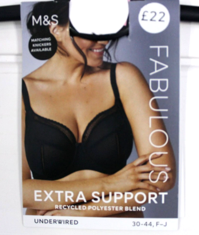 Sujetador M&S Fabolous Extra Soporte Copa Completa Malla Con Aros 'AZUL' Tallas 32-44 F-H Foto 2 de 4