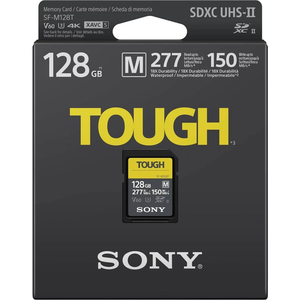 Sony 128GB UHS-II Tough Flash Memory Card Waterproof Dustproof 277MBs Speed - Image 2 of 4