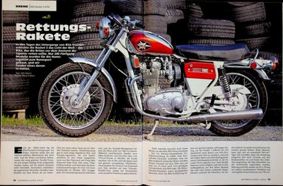 Motorrad Classic 2200) BSA Rocket 3 A75V in einer seltenen Vorstellung auf 6 Sei