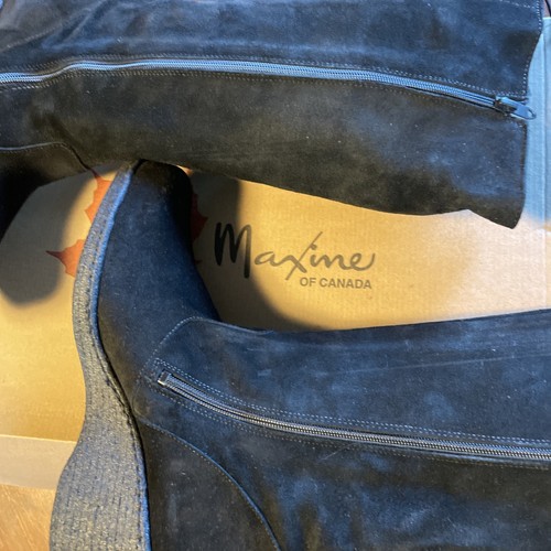 MAXINE OF CANADA NEW LADIES BLACK SUEDE RAIN SNOW BOOTS SHOES WEDGE 8.5 PIERRE - Picture 7 of 8
