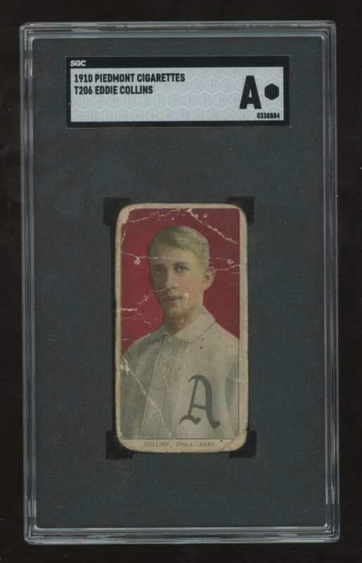 1909 T206 EDDIE COLLINS POOR PIEDMONT 35 STAMP SGC A PHILADELPHIA ATHLETICS