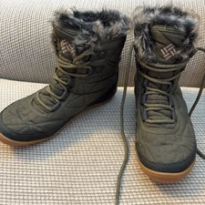 Columbia Minx Shorty III Boots Waterproof Fur Insulated Olive Women’s 7 NWOT
