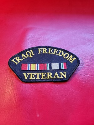 Iraq Iraqi Freedom Global Veteran Patch 5.5'' X 3'' NEW W/ BLACK BACKGROUND 
