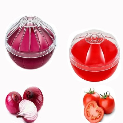 Onion Tomato Keeper Saver Storage Containers 2PCS Fruit and Vegetable Shaped