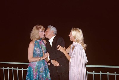 Dino Risi kissing Italian actress Sylva Koscina ij front of Italia- Old Photo