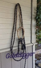 Buck Harness 5/8 Hackamore Setup Hanger Bosal & T3 Weavers Mecate
