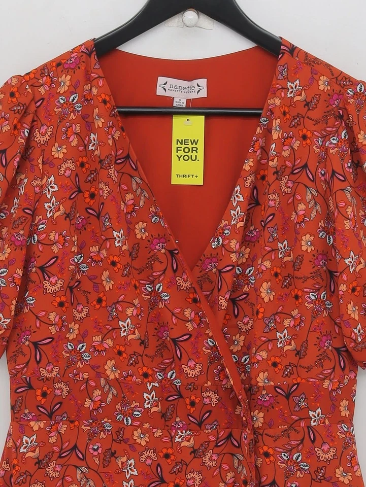 Nanette Lepore Wrap Midi Dress UK8 in Brown - Image 3 of 4