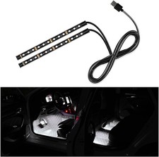 Car LED Strip Light, 24 LED Auto Interior Under Dash Atmosphere Lights with USB