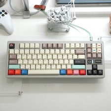 Retro Beige Gray Foundation Cherry Profile Dye-subs PBT Keycap Set