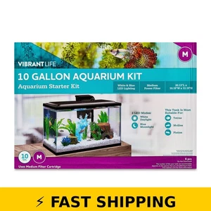 Vibrant Life 10 Gallon Aquarium Starter Kit with LED Lights