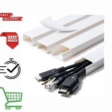 Cord Hider 58In Cable Hider Cord Covers for Wires on Wall, Paintable Cable Cover