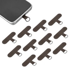 12pcs Phone Tether Tab, Universal t Shape Phone Lanyard Patch, Brown