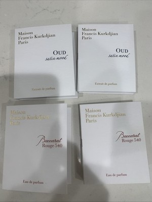 4x Maison Francis Kurkdjian Perfume 2ml 2 Oud Satin Wood 2 Bacarat Rouge