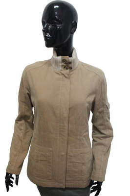 Fay Damenjacke Beige Baumwolle Merinowolle Kragen L Original Made in Italy