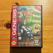 Earthworm Jim (Sega Genesis, 1994) Complete w/ Manual - NTSC-U/C
