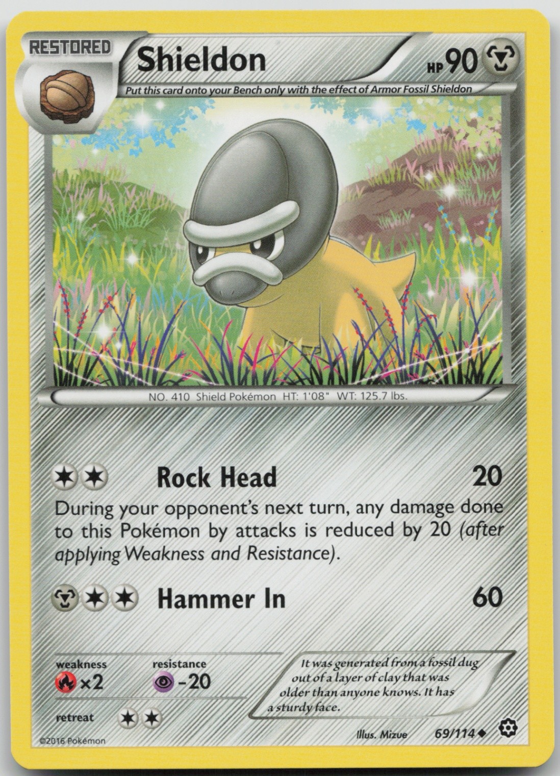 Shieldon 69/114 Uncommon XY - Steam Siege LP Normal