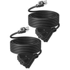 25 Ft. 16/3 Heavy Duty SJTW Indoor/Outdoor Extension Cord with Tri-Tap Power Cab