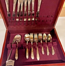 Vintage Riviera Revisited WM Rogers Mfg. Co. Plate 49 pc. 8 settings Service