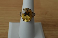 8.50ct AAA Yellow Labradorite / Multi Zircon Ring 18k YG Plated over Silver Sz 7
