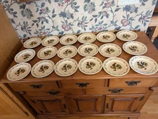18-VINTAGE POPPYTRAIL GREEN ROOSTER CALIFORNIA PROVINCIAL--BREAD PLATES 6-3/8"