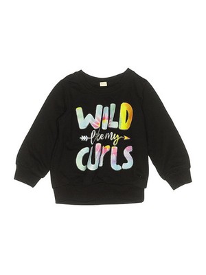 Unbranded Girls Black Sweatshirt 90 cm