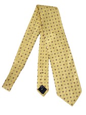 BROOKS BROTHERS Yellow Geometric Silk Men’s Tie. Made In USA. Ec