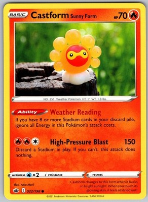 Castform Sunny Form 022/198 Common Chilling Reign Pokemon Near Mint