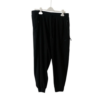 MoFiz Men s Black Jogger Pants Elastic Waist Drawstring Zip Pockets 2XL