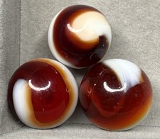 Lot Of 3 Akro Agate Onyx Corkscrew Marbles .61 To .68 NM