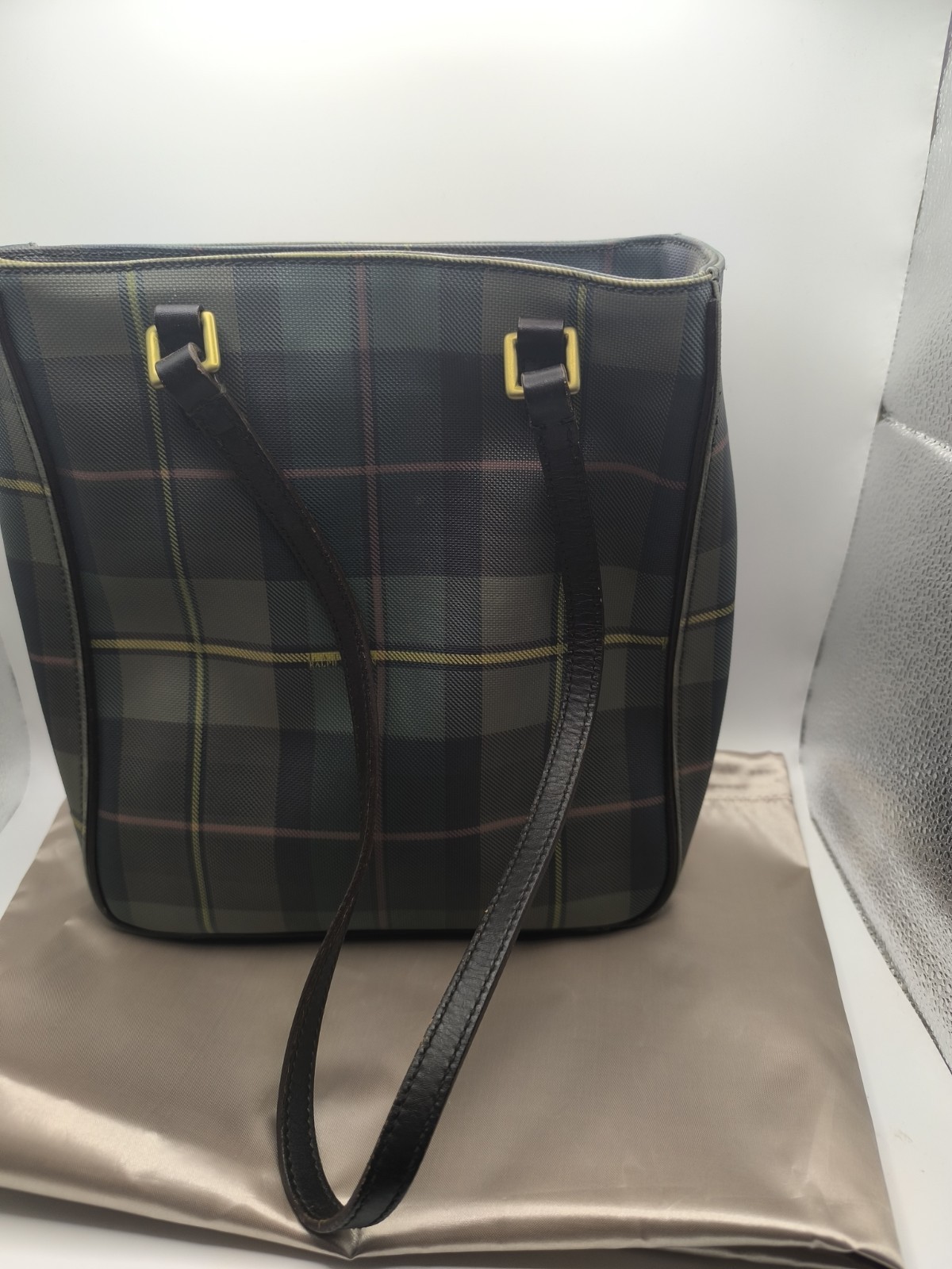 Lauren Ralph Lauren Handbag Green Plaid Bag image 7