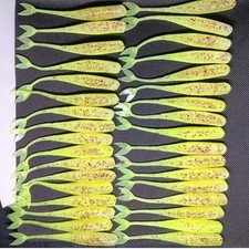(48)6th Sense Juggle Minnow 3.8 Exclusive Color Chartreuse Sparkle Plastics New