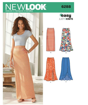 Simplicity New Look Easy Pattern 6288 Misses Pull on Knit Skirts Sizes 8 - 20