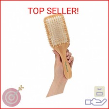 Wooden Bristle Paddle Hair Brush | Length 10.25" Width 3.5"| Large Flat Natural