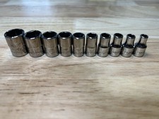 Snap-On 1/4” Drive SAE Socket Set 6pt Chrome Shallow Set USA
