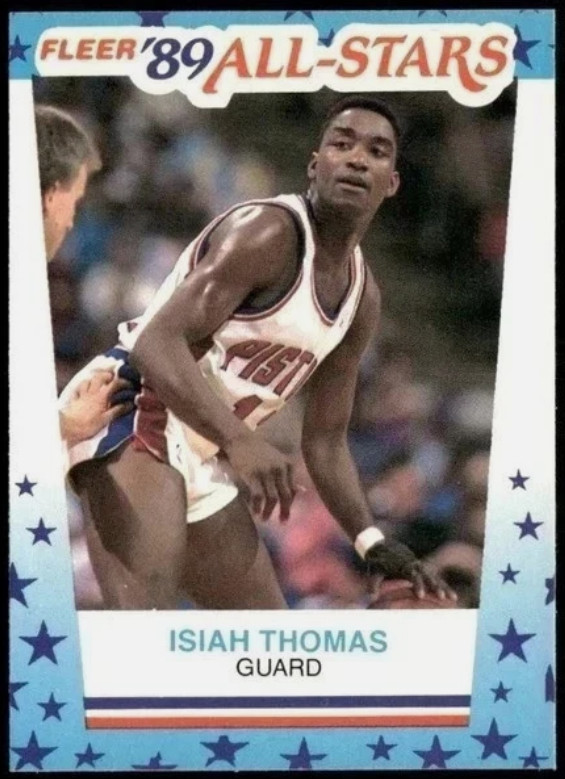 Isiah Thomas 1989-90 Fleer Stickers #6 Detroit Pistons NBA Basketball Card