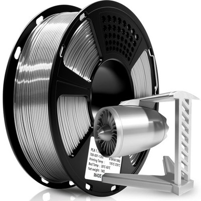 Geeetech Silk PLA 3D Drucker Filament 1.75mm 1kg/Rolle Glänzende Seide Silber DE