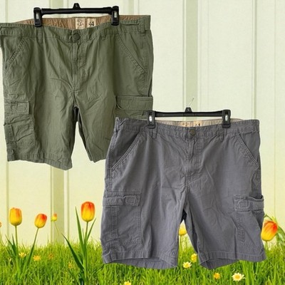 Lot of 2 RedHead Cargo Shorts, Size 44, Gray/Green Bass Pro Shops 100% cotton