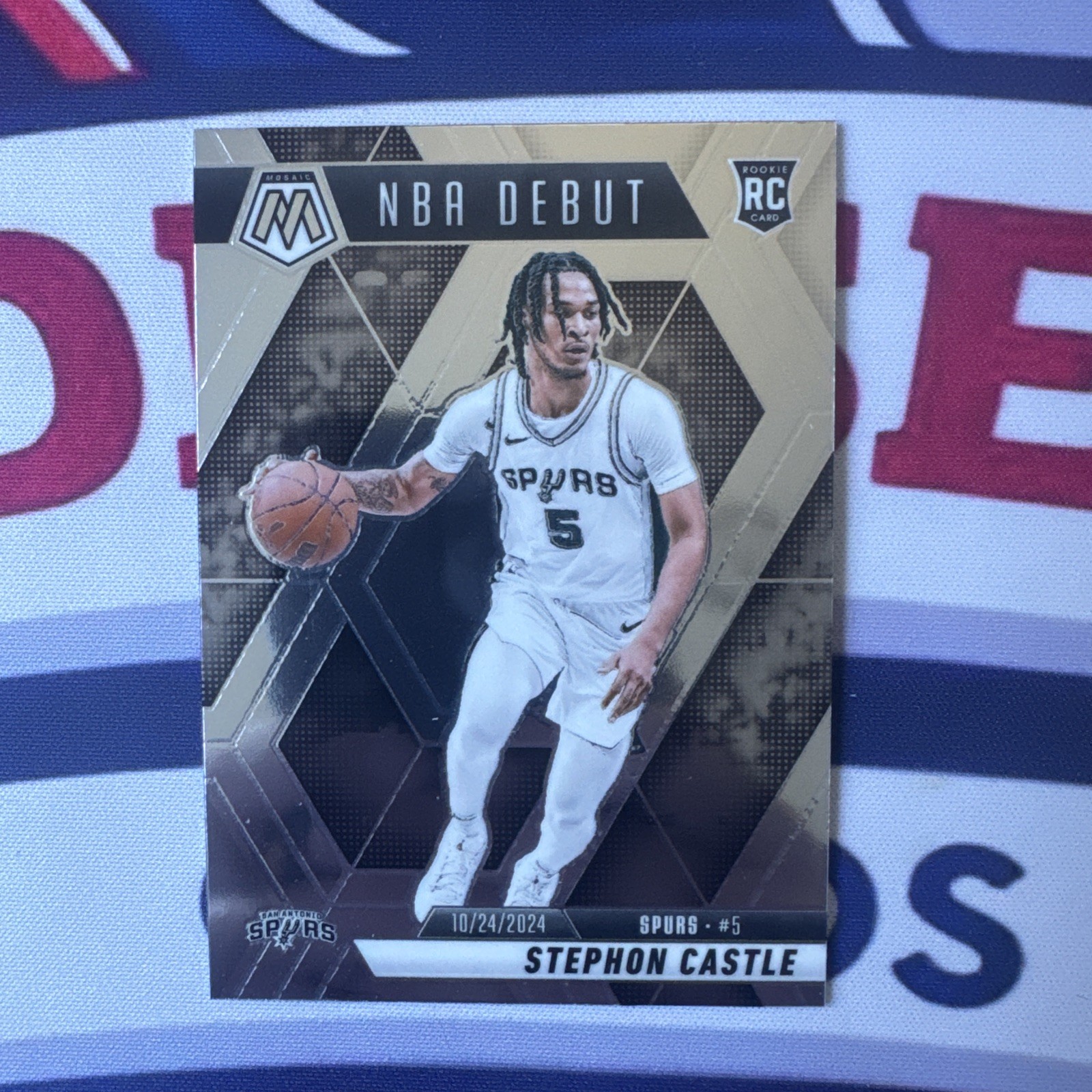 2024-25 Mosaic NBA Debut Stephon Castle Spurs Rookie # 267