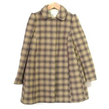 RED VALENTINO Ombre Check Double-Face Coat, Size 38, Mustard Women USED