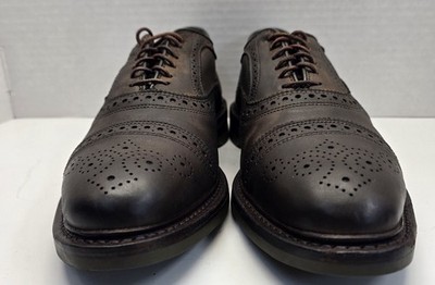 Allen Edmonds Port Washington Men Size 9D Brown Brogue Cap Toe Oxford 2176