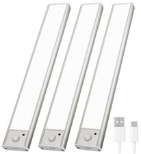 3-Pack LED Under Cabinet Lamp, Rechargeable Motion Sensor, 3 Color Dimmable