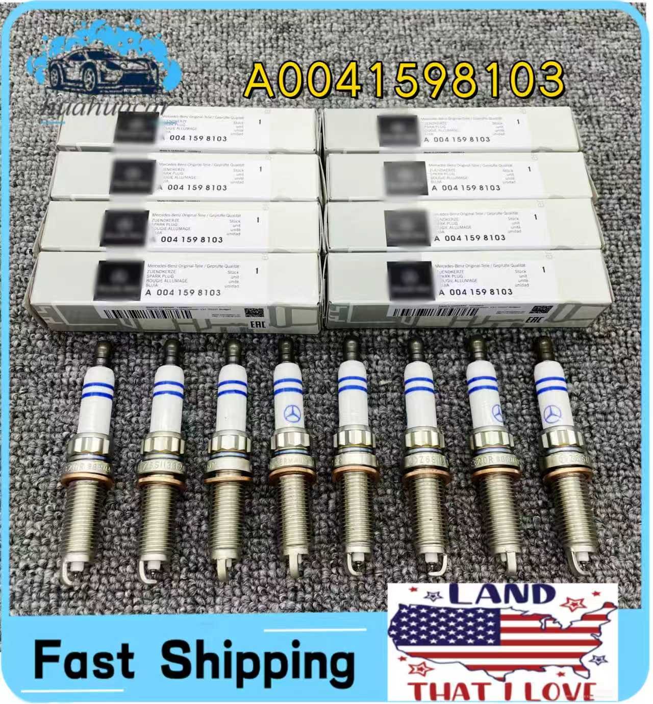 For Mercedes W166 R172 W204 W207 W212 W216 8pcs A0041598103 Genuine Spark Plugs