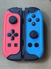Nintendo Switch JoyCon Controller Pair Replacement 3rd Party Neon Red and Blue