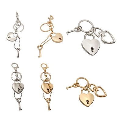 Trendy Heart Lock Keychain Ideal As A Gift Or Personal Accessory Metallic Finish