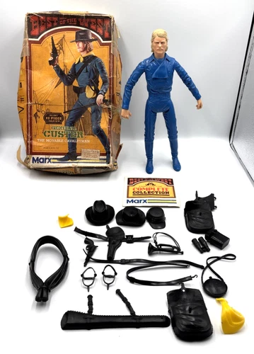 Vintage 1960's Marx Best Of The West General Custer with Box & Some Accessories