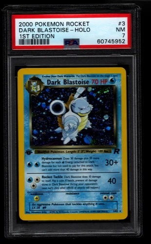 Pokemon 1st Edition Dark Blastoise Holo 3/82 - Team Rocket - PSA 7 NM