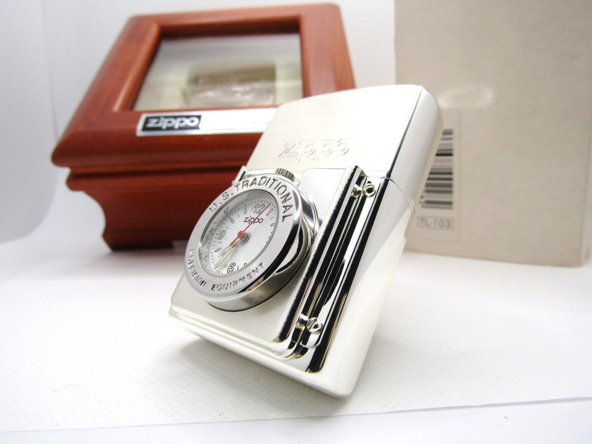 Time Lite Light Pocket Watch Clock running Zippo 2002 MIB Time Lite Light Pocket Watch Clock running Zippo 2002 MIB
