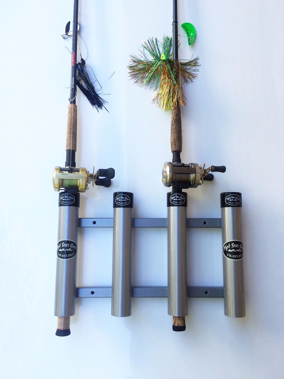 Aluminum Rod Storage Holder 4 with Protective End Caps. Fishing Rod