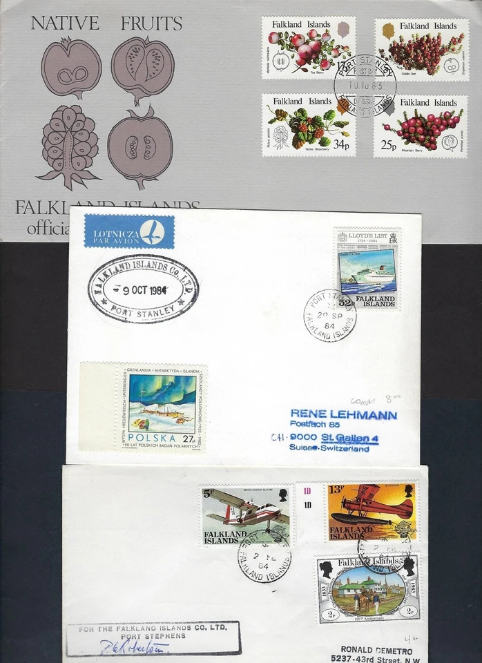 FALKLAND ISLANDS 1960 80 COLLECTION OF 10 COMMERCIALS & FDC VARIOUS FRANKINGS - Image 3 of 3